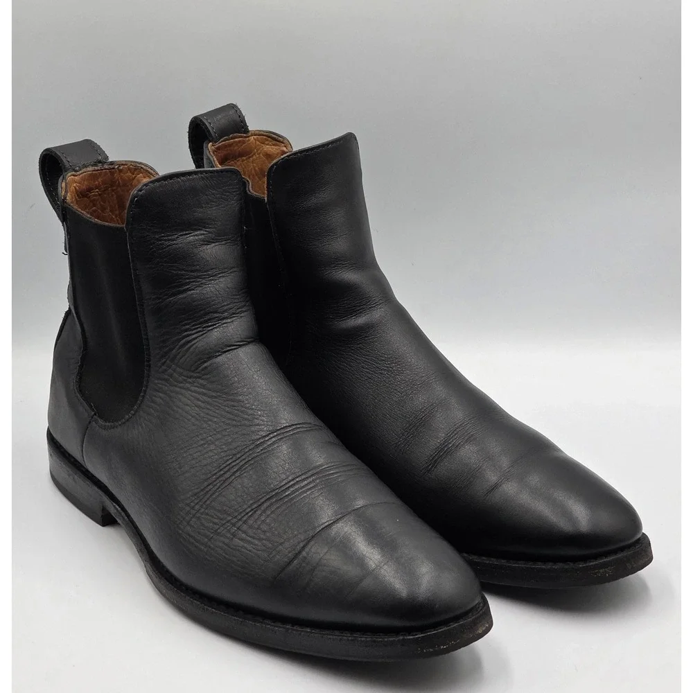 Allen Edmonds Liverpool Chelsea Boots Black Leather Men's 9.5 D USA 7522